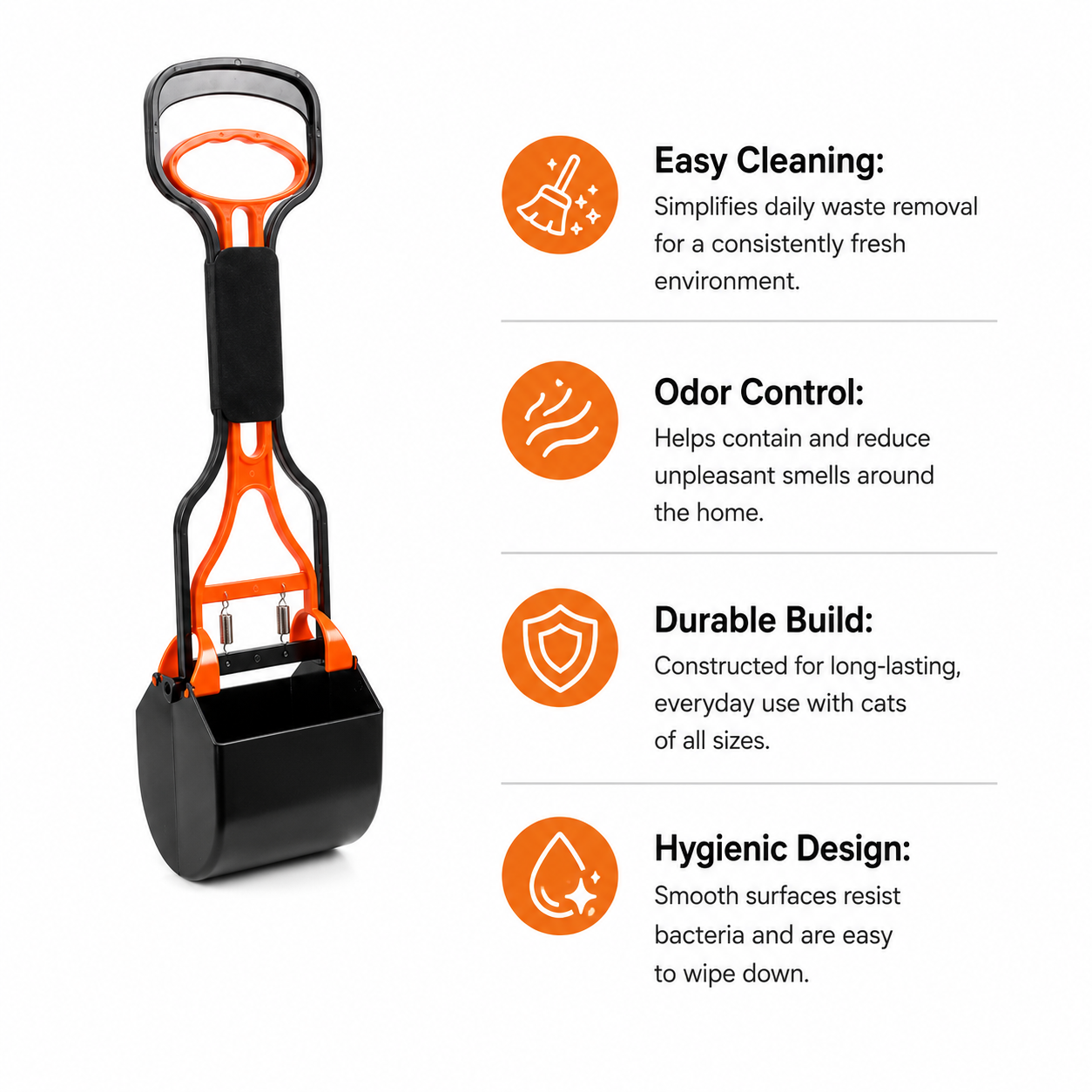 Pets Poop Scoop for Dogs, Waste Pick up, Long Handle Scoop