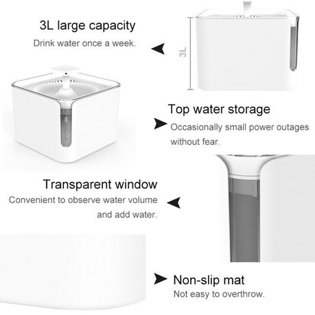 Cat Water Fountain 3L USB Ultra - Silent Pet Water Dispenser
