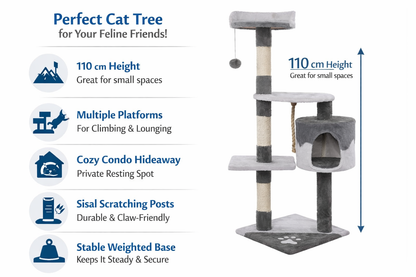 110cm Cat Tree Cat Tower Multi-Level Cat Condo