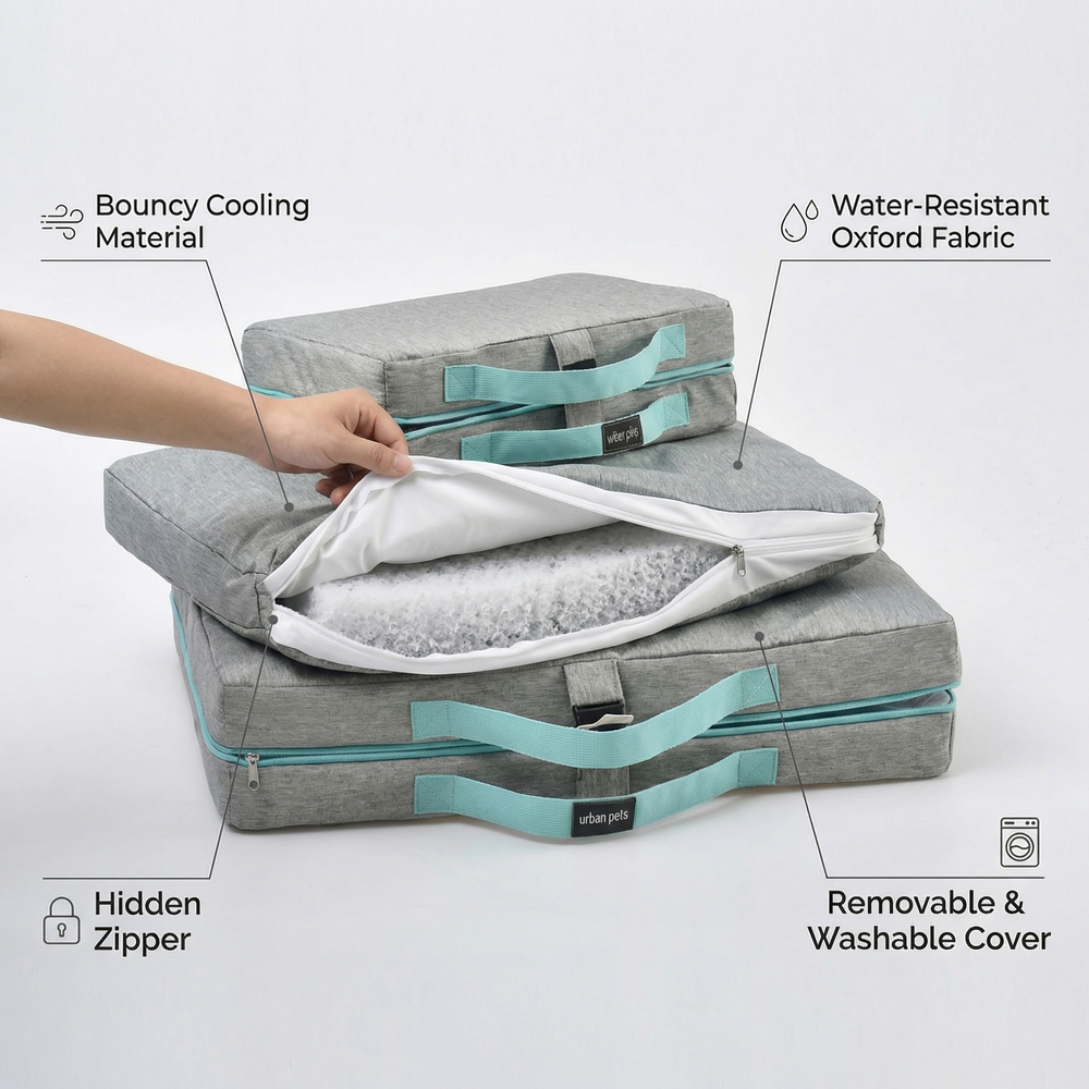 Cooling Pet Beds. Large Pet Beds with Washable Cover