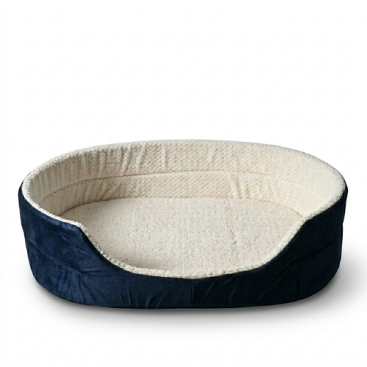 Reversible Cat Dog Pet Bed with Removable Soft Fleece Pillow