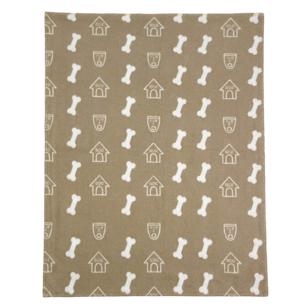 Pet Blanket with Paw Prints – Dog / Cat Blanket, Double-Sided Fleece Blanket