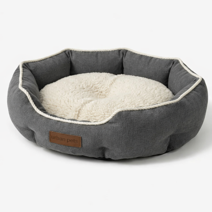 Round Washable Dog & Cat Bed with Removable Cushion
