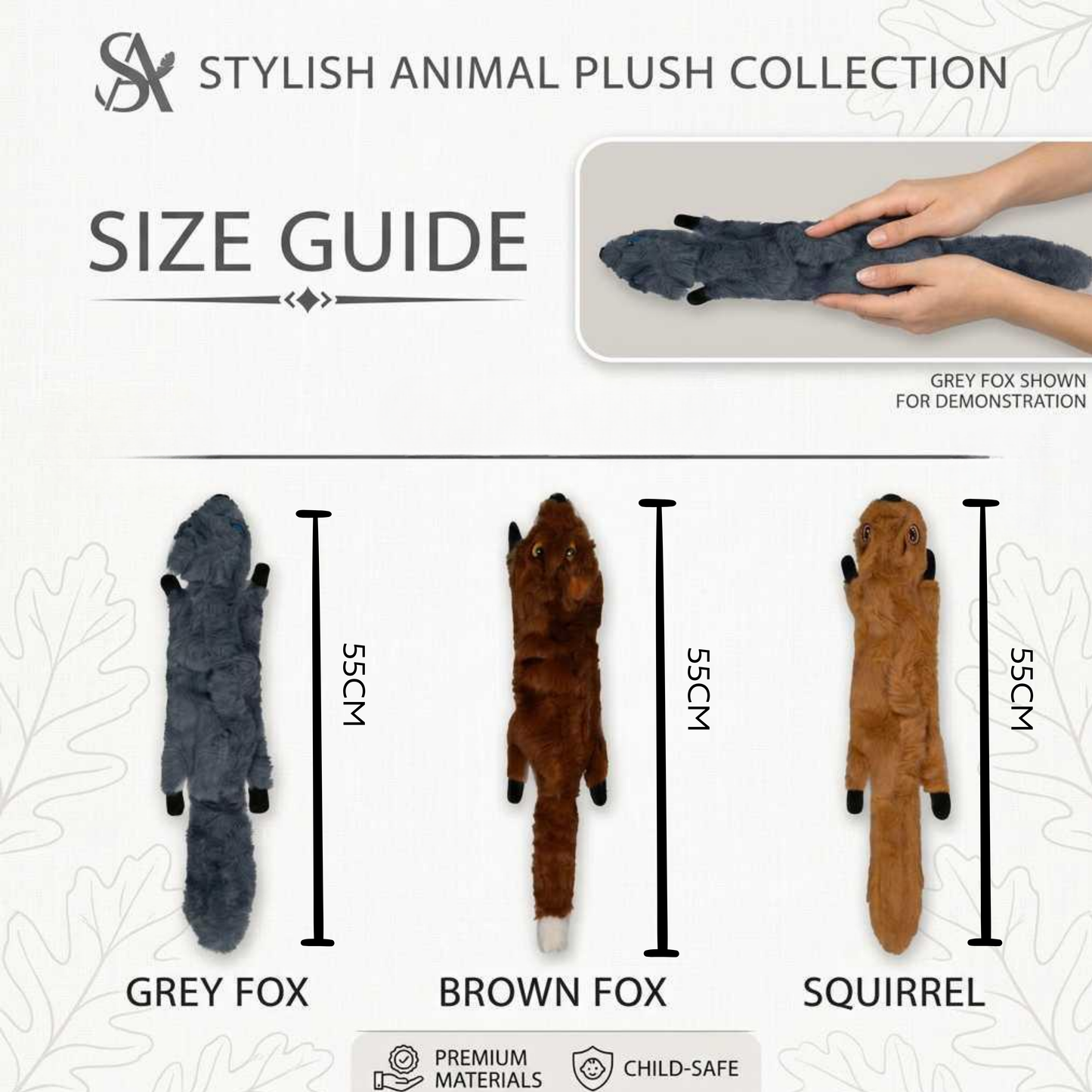 Brown & Grey Fox and Squirrel