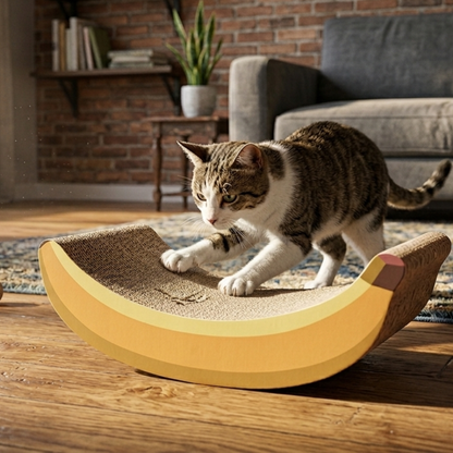 Paper Banana-Shaped Cat Scratcher Bed