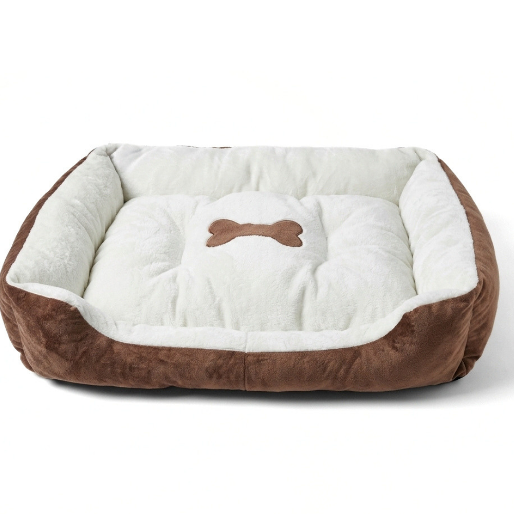 Reversible Rectangle Pet Bed Dog Bed with Bone Pillow