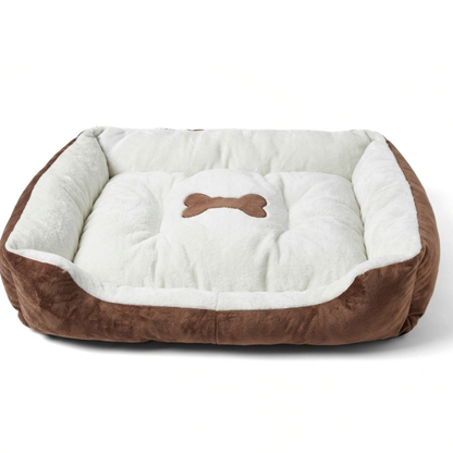 Reversible Rectangle Pet Bed Dog Bed with Bone Pillow
