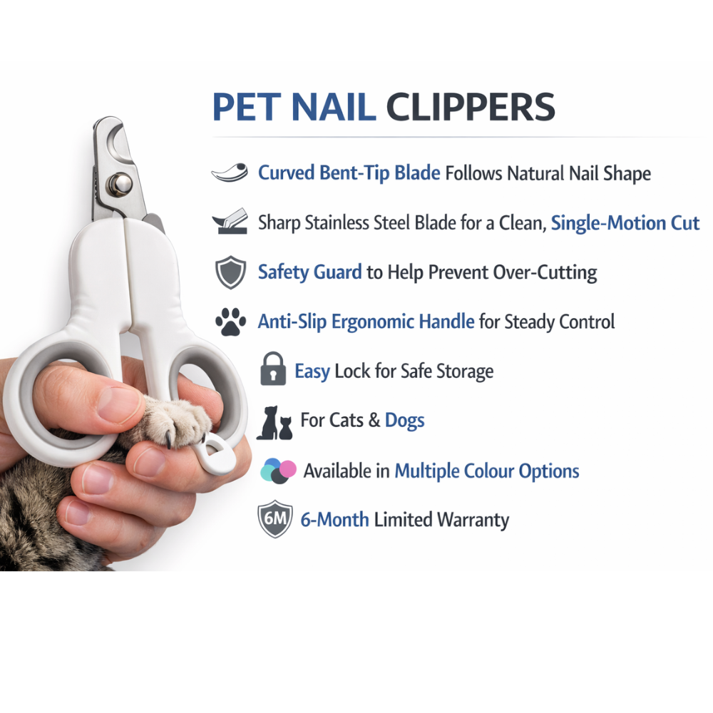 Pakeway Bent Tip Nail Clippers for Cats and Dogs
