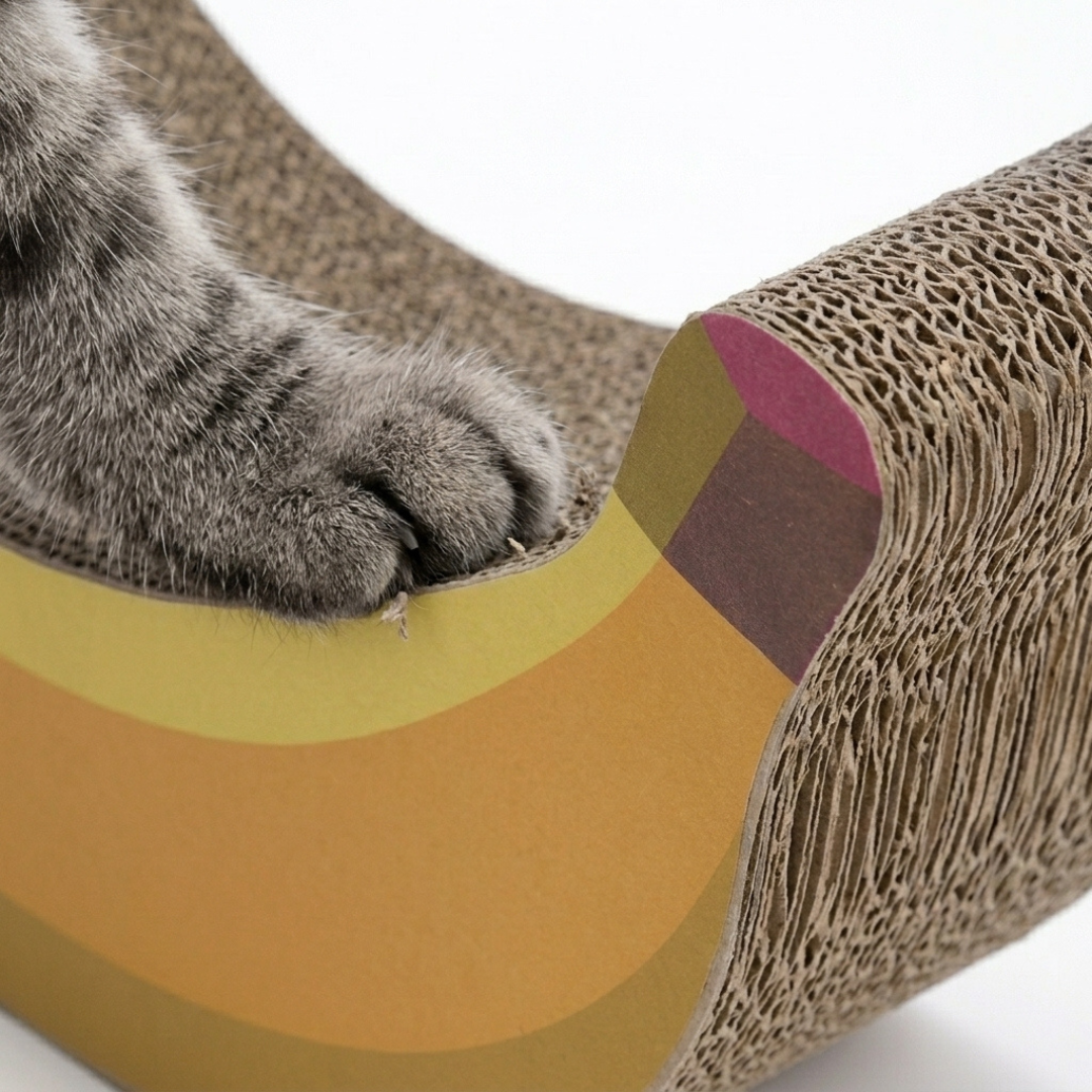 Paper Banana-Shaped Cat Scratcher Bed