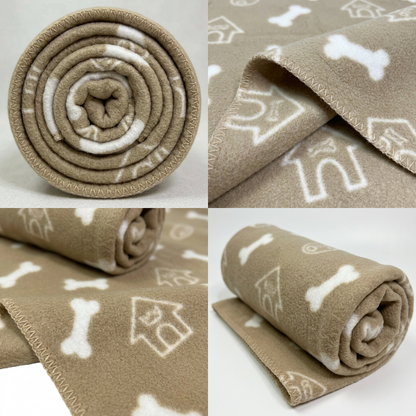 Pet Blanket with Paw Prints – Dog / Cat Blanket, Double-Sided Fleece Blanket