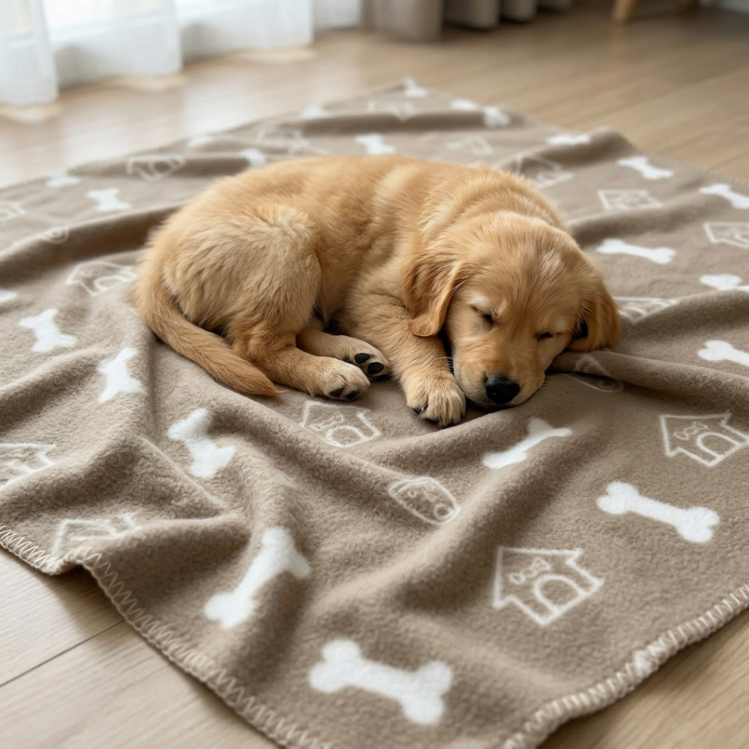 Pet Blanket with Paw Prints – Dog / Cat Blanket, Double-Sided Fleece Blanket