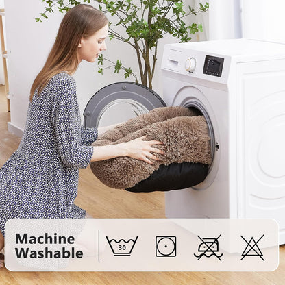 Premium Plush Calming Cuddle Bed for Cats & Dogs