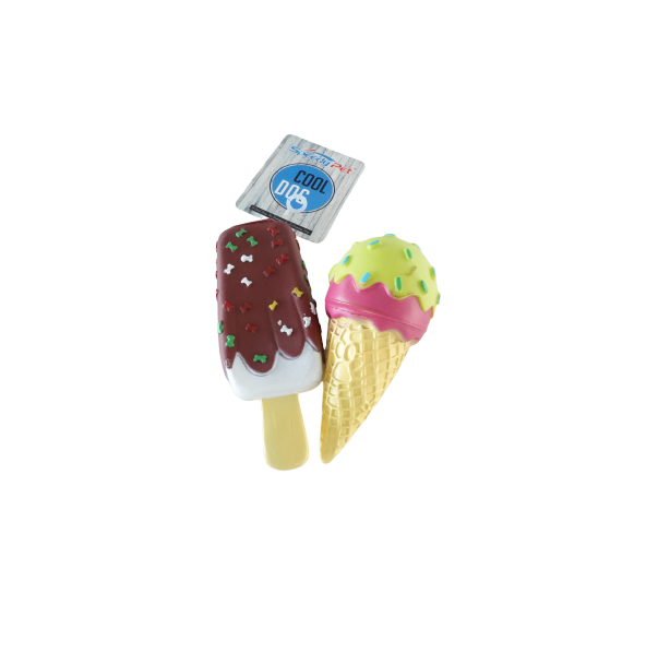 Dog Squeaky Toy Gift Box,2 pcs. Ice Cream Bar Popsicle