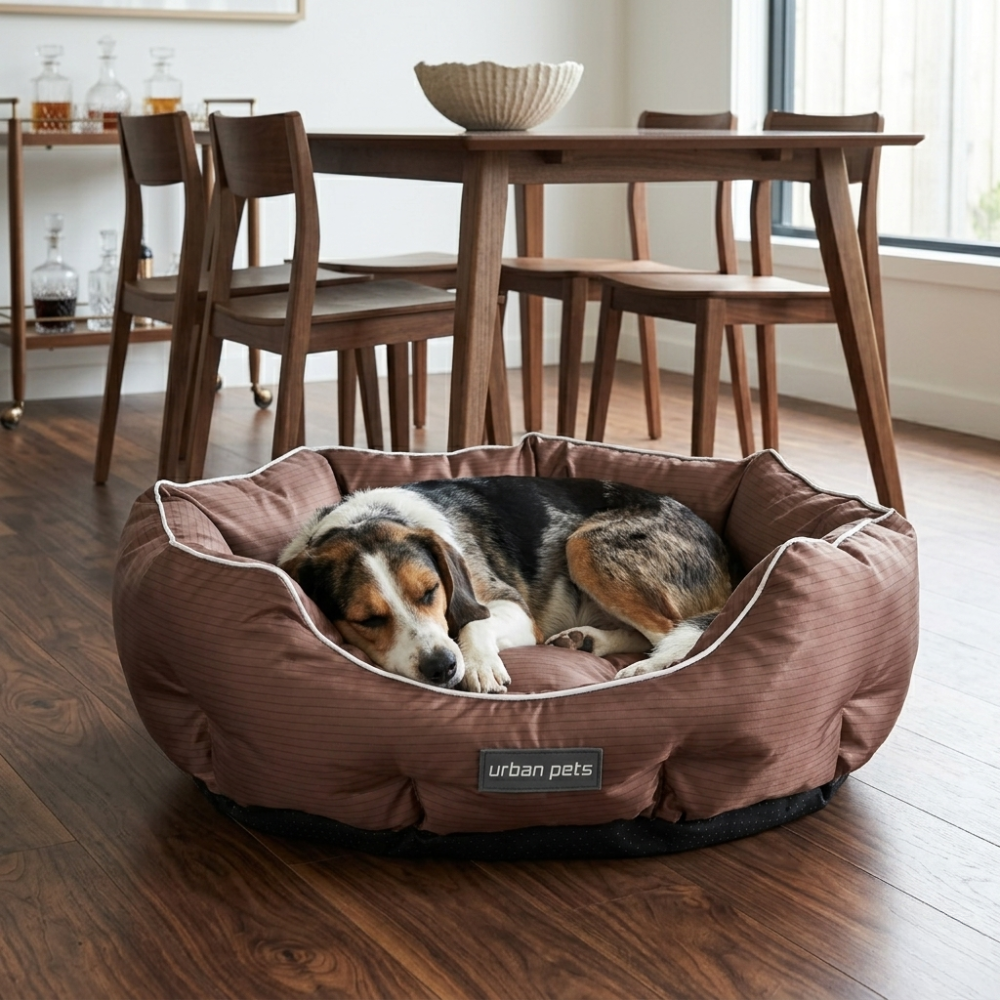 Round Water Resistant Anti-Static Pet Bed Machine Washable