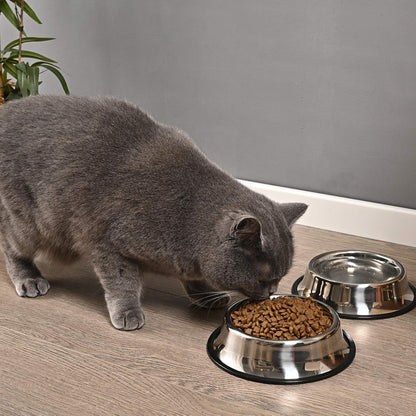Stainless Steel Dog Bowl with Rubber Base Cat Pet Bowl