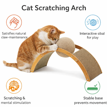 Cat Scratch Board with Rotating Sisal Ball Pet Toy