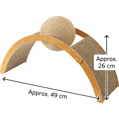 Cat Scratch Board with Rotating Sisal Ball Pet Toy