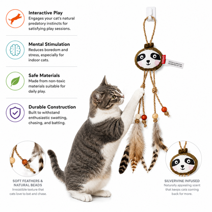 Catch and Scratch Silvervine Cat Plush and Feather Toy