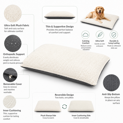 Urban Pets Reversible Pet Pillow – Grey & White