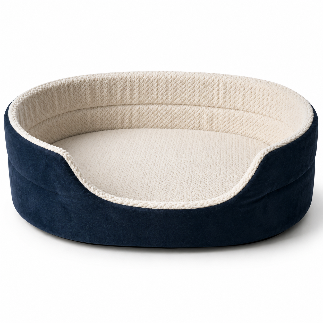 Oxford Comfort Cat & Dog Pet Bed with Removable Soft Fleece Pillow