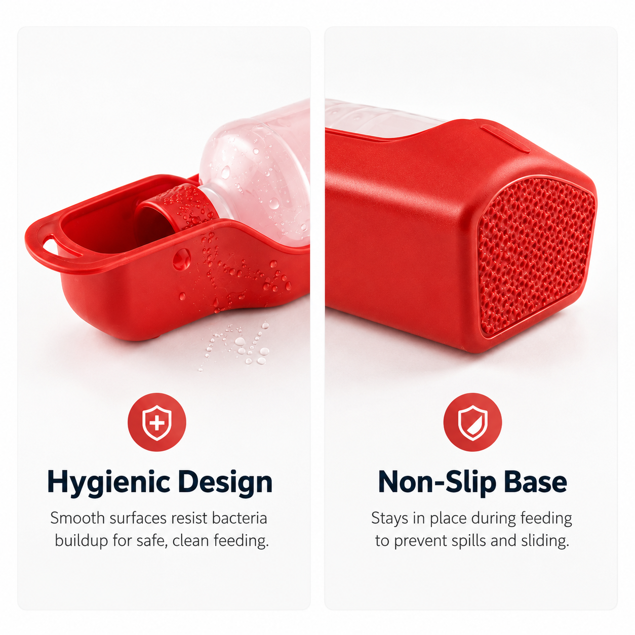 Dog Water Bottle 500ML Foldable Dog Water Dispneser BPA Free - Red