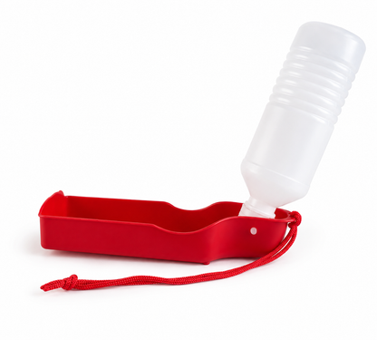 Dog Water Bottle 500ML Foldable Dog Water Dispneser BPA Free - Red