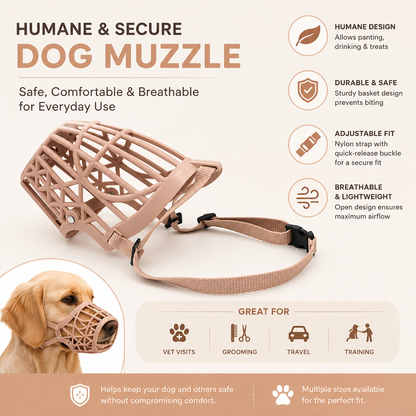 Soft Plastic Dog Muzzle Anti Bite Adjustable Basket Mouth Cover