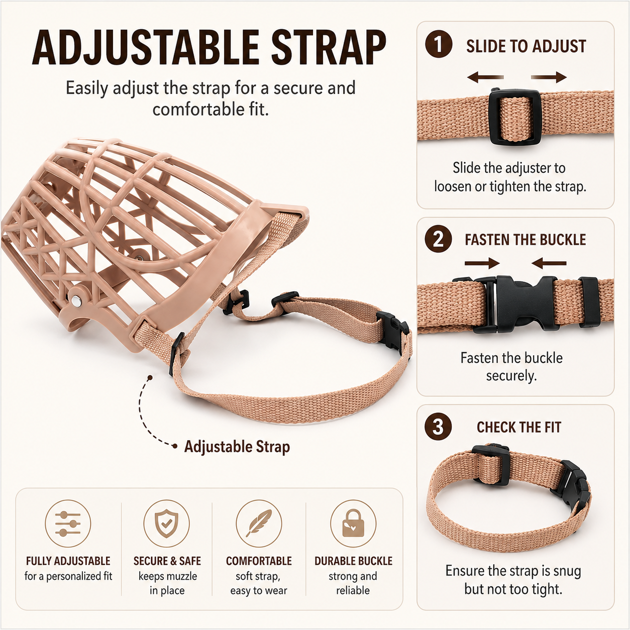 Soft Plastic Dog Muzzle Anti Bite Adjustable Basket Mouth Cover