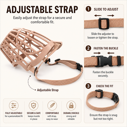 Soft Plastic Dog Muzzle Anti Bite Adjustable Basket Mouth Cover