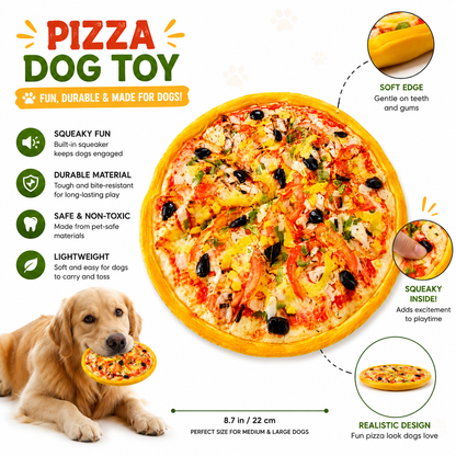 Plush Dog Toys - Pizza with Squeaker