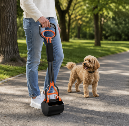 Pets Poop Scoop for Dogs, Waste Pick up, Long Handle Scoop