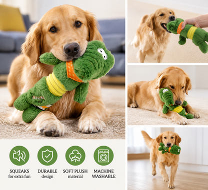 Chase and Catch Durable Squeaky Plush Dog Toy