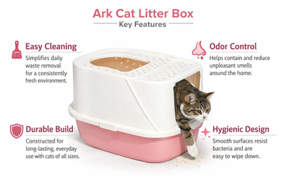 Ark Cat Litter Box, Front Enter Top Exit Anti-Splashing