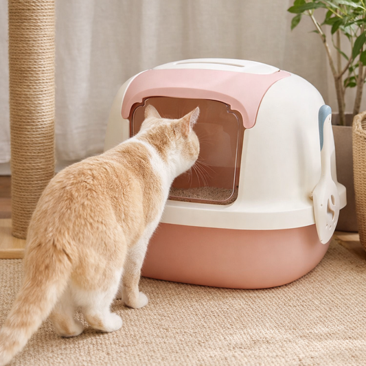 Fully Enclosed Hooded Cat Litter Box with Litter Scoop
