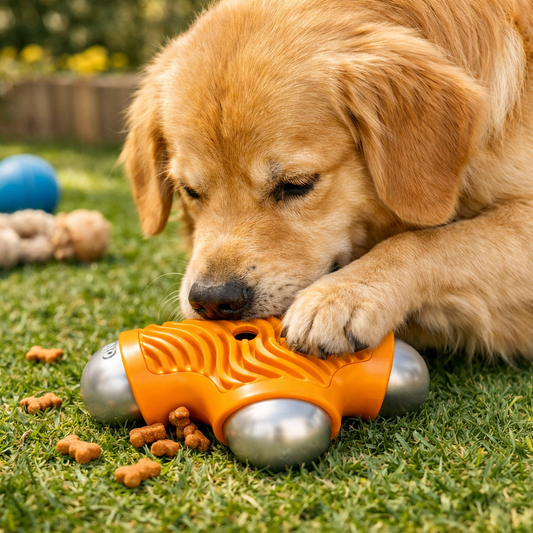 Treats Dispenser NYLO-CHOO Nylon+TPR Bone Orange