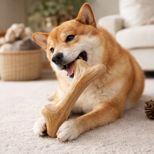 Wooden Antler for Aggressive Chewer - Dog Chew Toy Teeth Cleaning
