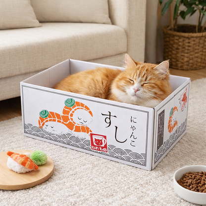 Japanese Style Cat Scratch Box Reversible Water Resistant