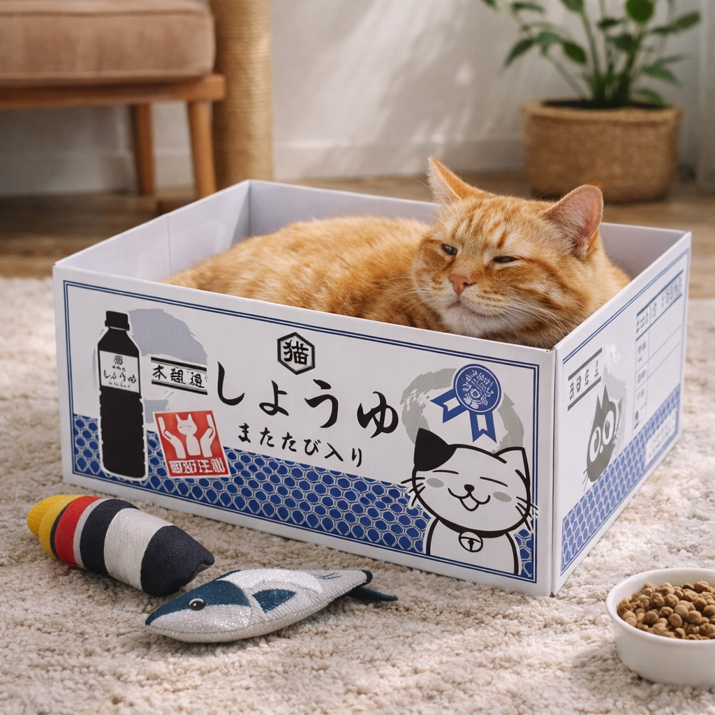 Japanese Style Cat Scratch Box Reversible Water Resistant