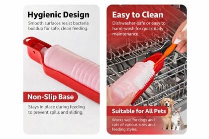 Dog Water Bottle 500ML Foldable Dog Water Dispneser BPA Free - Red