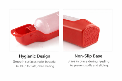 Dog Water Bottle 500ML Foldable Dog Water Dispneser BPA Free - Red