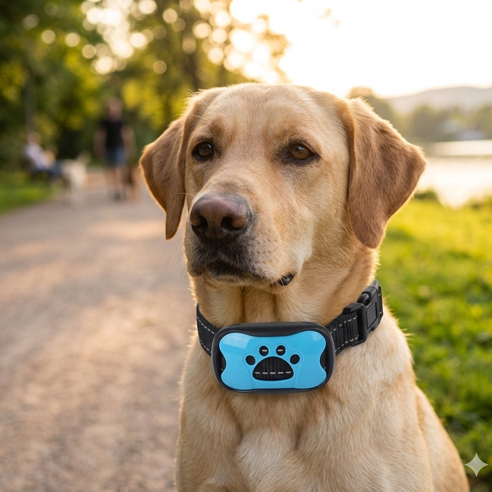 Humane Automatic USB Rechargeable Training Dog Barking Collar - Blue