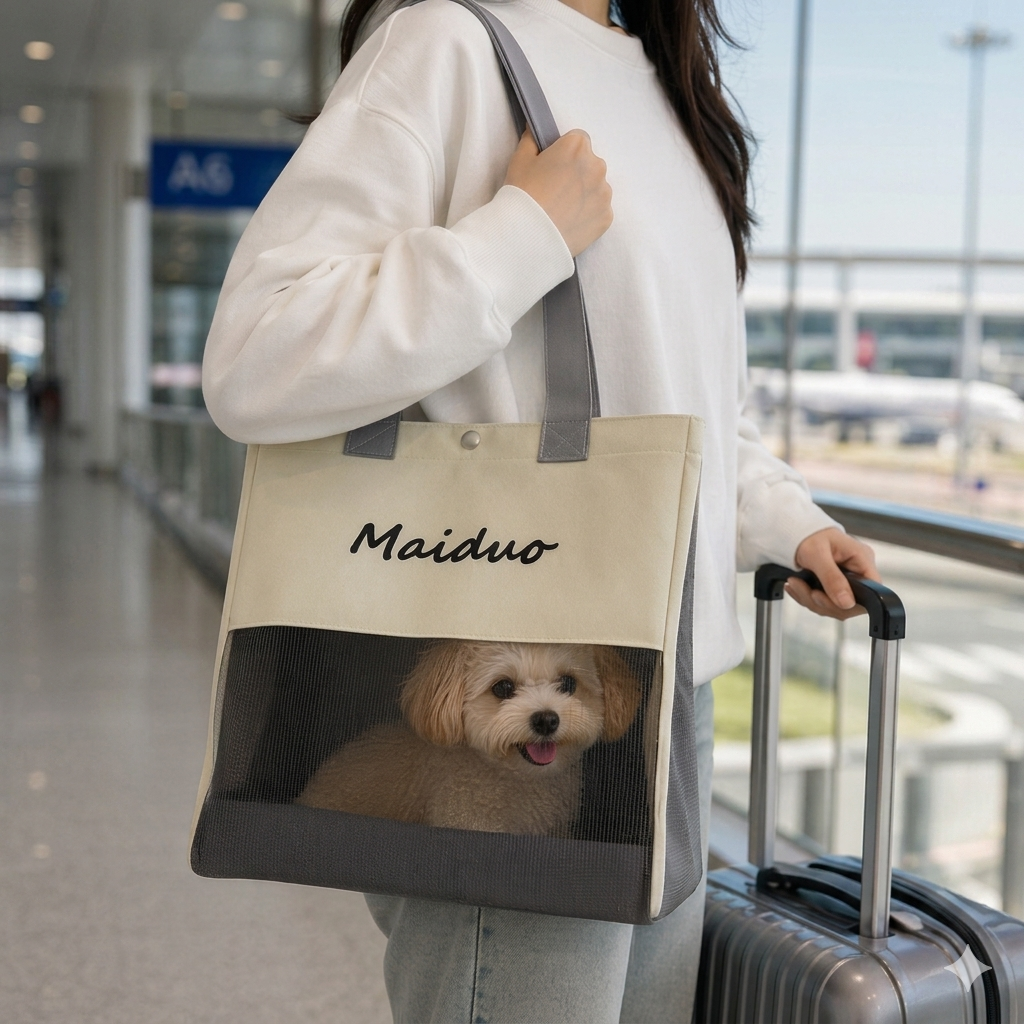 Maiduo Cat Pet Carrier Canvas Bag with Secure Adjustable Frame