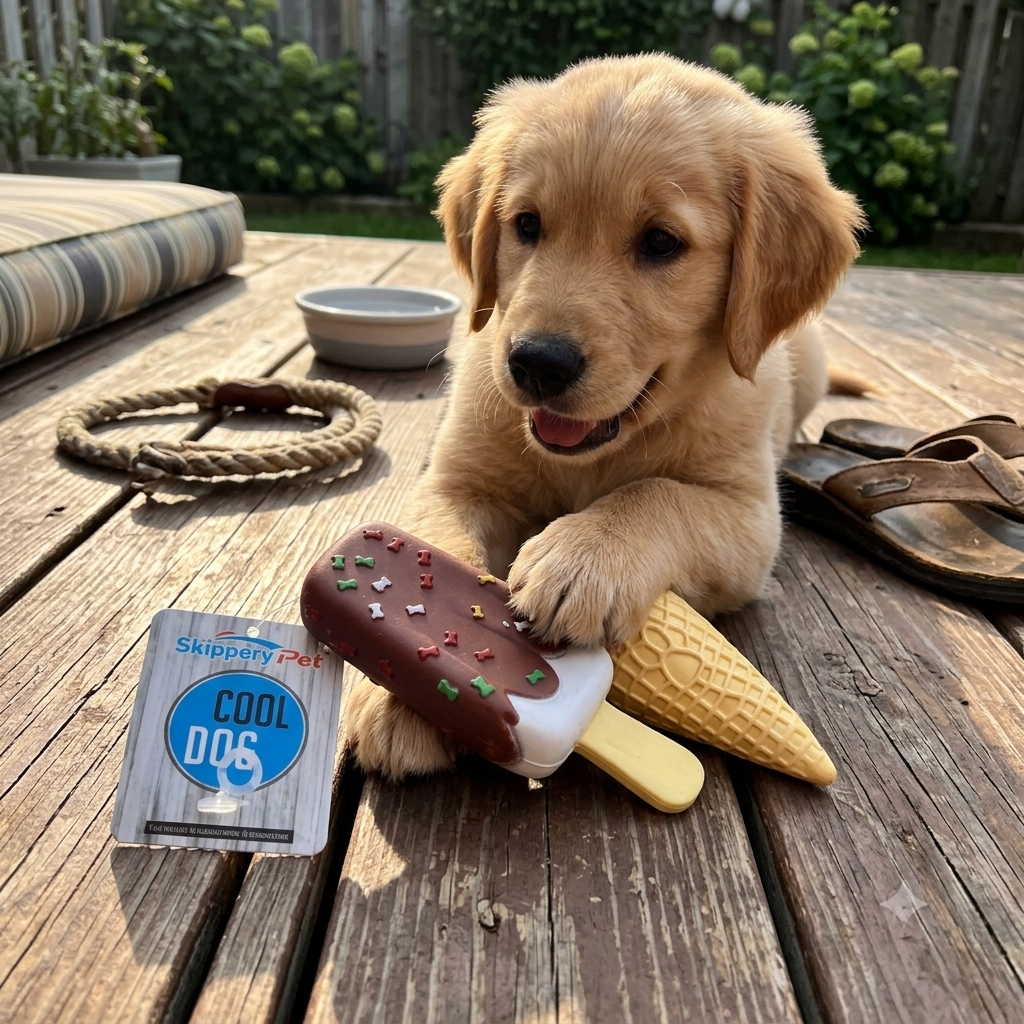 Dog Squeaky Toy Gift Box,2 pcs. Ice Cream Bar Popsicle