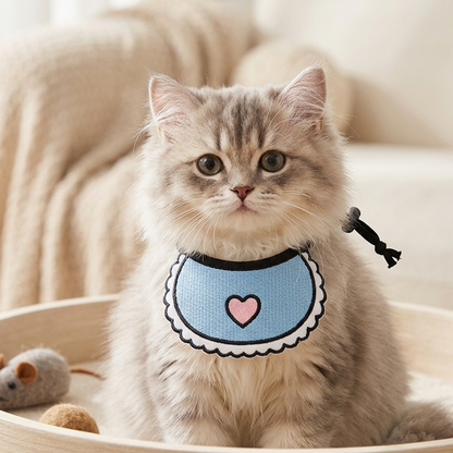 Pet Bandana Cute Collar for Dogs Cats Adjustable - Pet Costume - pink heart