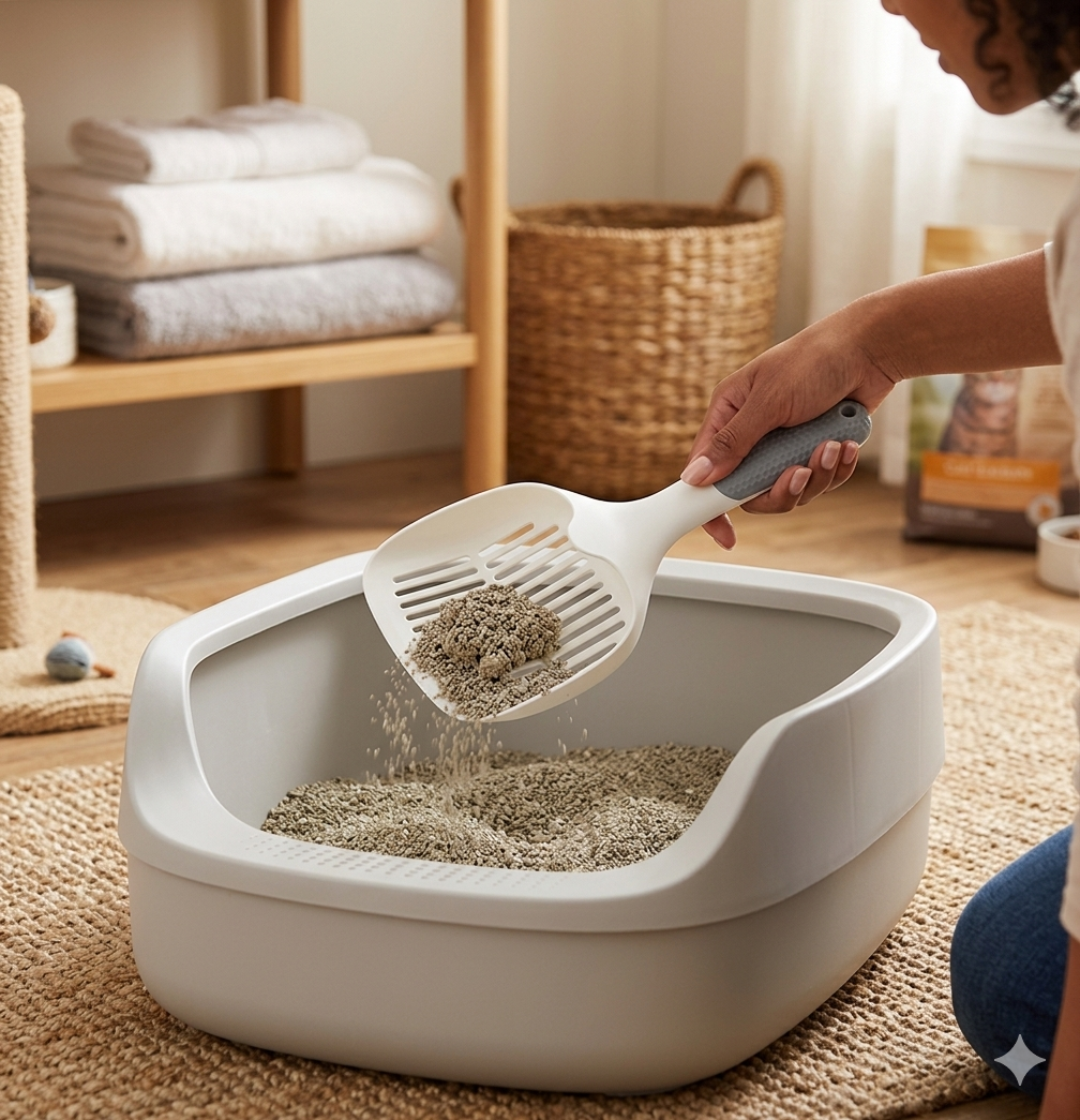Premium Cat Litter Scoop Dual Sifting Holes & Ergonomic Handle