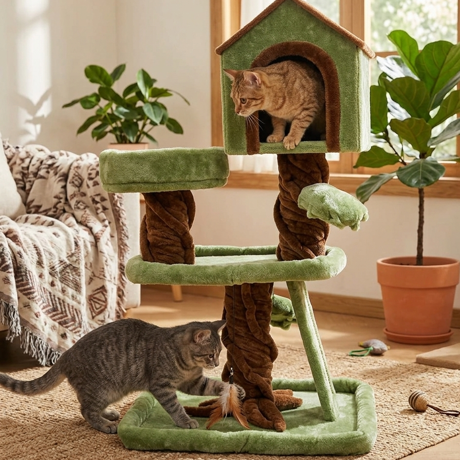 Multi-level Cat Tree House Scratcher LZ0142