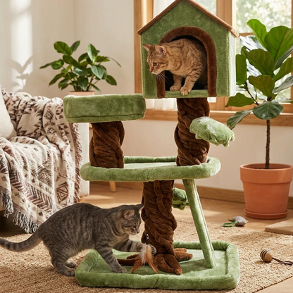 Multi-level Cat Tree House Scratcher LZ0142