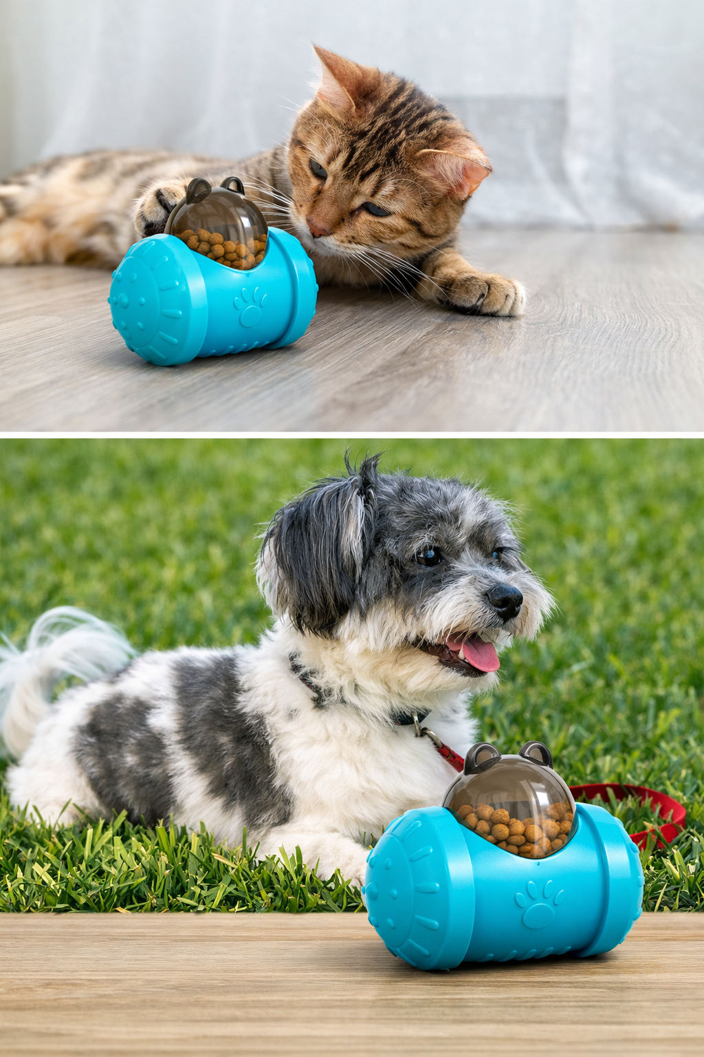 Swing Bear Slow Feeder Cat Dog Food Dispenser