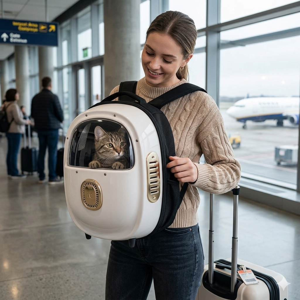 Travel Rucksack Breathable Transportation Bag for Cats and Dogs