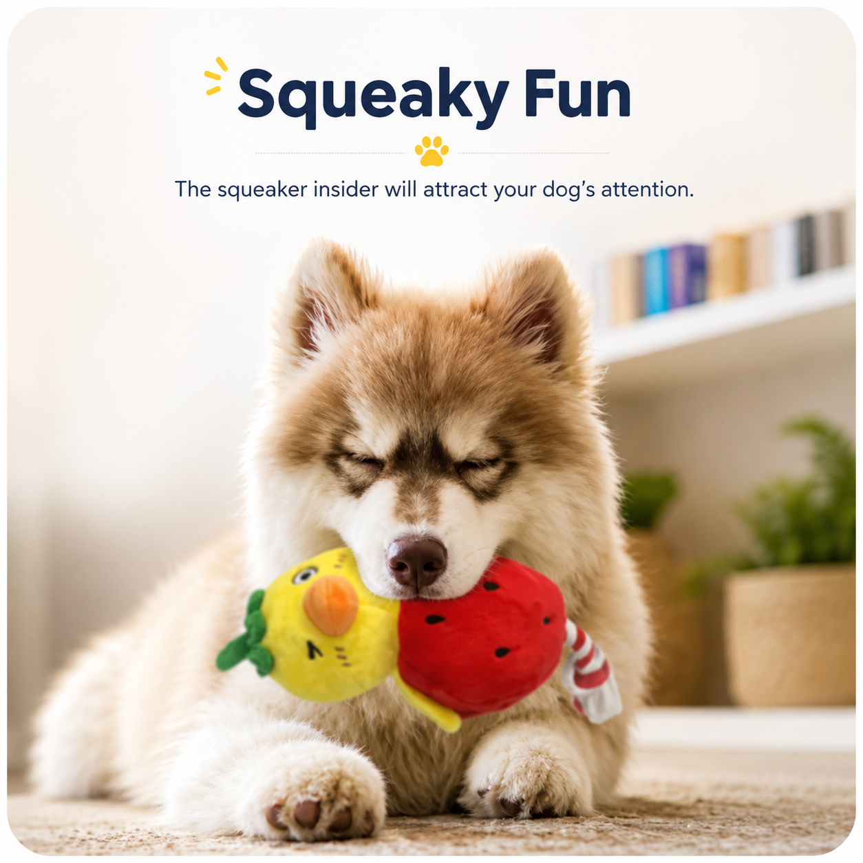 Plush Squeaky Dog Toy Chick-foodie ord with Squeaker